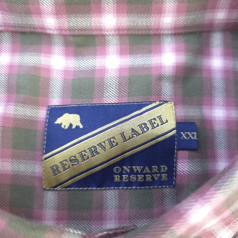 Onward Reserve‎ Shirt 2XL Reserve Label Long Sleeve Multicolor Check Button Down